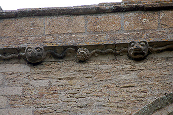 Heads on the upper west side of the tower May 2011